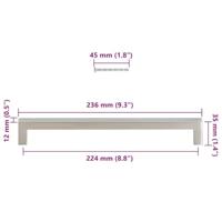 Handvatten 5 st 224 mm roestvrij staal zilverkleurig - thumbnail