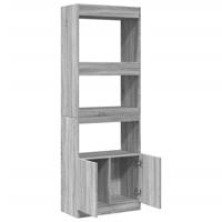 Hoge kast 92x33x180 cm bewerkt hout grijs sonoma eikenkleurig - thumbnail