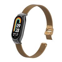 By Qubix - Milanese bandje met case - Bruin - Xiaomi Smart Band 8 & 9 - thumbnail