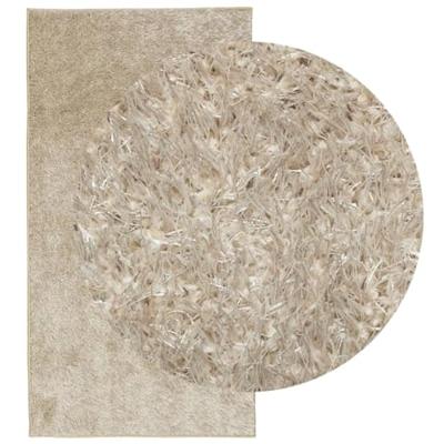 VidaXL Vloerkleed istan hoogpolig glanzend 80x150 cm beige VidaXL Vloerkleed istan hoogpolig glanzend 80x150 cm beige