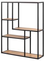 Bendt Hangend Wandrek 'Holger' Hout / metaal 4-laags asymmetrisch, 91 x 75 cm - thumbnail