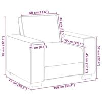 Fauteuil 60 cm stof lichtgrijs - thumbnail