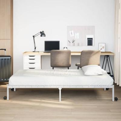 Bedframe zonder matras opvouwbaar 100x200 cm staal wit