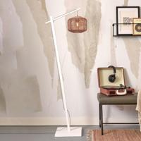GOOD&MOJO Vloerlamp 'Tanami' Bamboe en rotan, 150cm, kleur Wit/Naturel - thumbnail