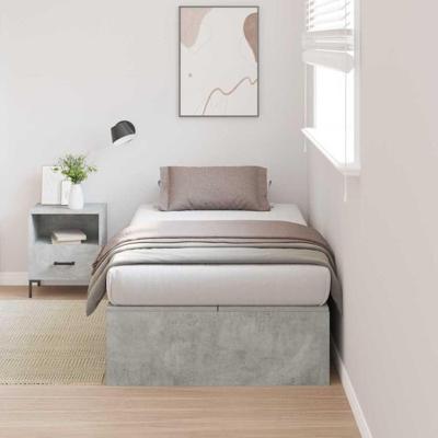 Bedframe met opslag Betongrijs 200 x 80 x 31.5 cm Bewerkt hout