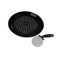 Geperforeerde pizzaplaat en wielset - FACKELMANN PROFESIONAL - 32 cm - thumbnail