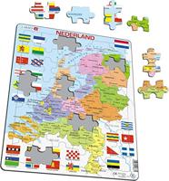 Selecta Larsen legpuzzel kaart nederland met provincies en vlaggen, 48st. - thumbnail