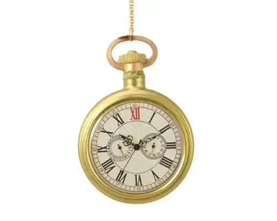 Decoris kersthanger glas klok bruin goud antiek