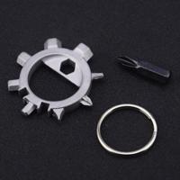 Multifunctionele draagbare buiten sleutel ketting schroevendraaier fiets reparatie tools (zilver) - thumbnail