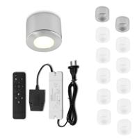 Set LED-opbouwspot met afstandsbediening Parma zilver 3W dimbaar 1-12 stuks - thumbnail