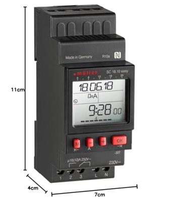 Müller SC 18.10 easy 12V ACDC DIN-rail schakelklok Digitaal 12 V/DC, 12 V/AC 4000 W