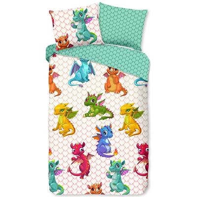 Good Morning Kinderdekbedovertrek "draken" - Multi - (140x200/220 cm) - Katoen