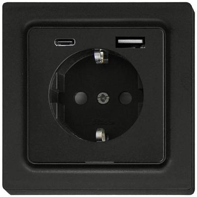 Eltako DSS55E+USBA+C-am Stopcontact Inbouw (in muur), Schroefbevestiging