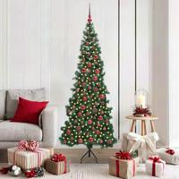 VidaXL Hoek kunstkerstboom met 300 led groen 180 cm pvc en metaal - thumbnail