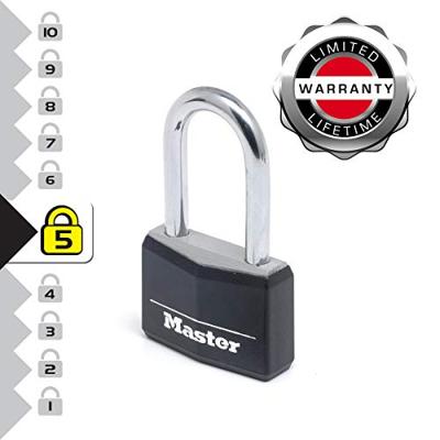 Masterlock Hangslot, 40mm, O6mm, lange beugel, zw - 9140EURDBLKLF 9140EURDBLKLF - thumbnail