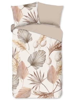 Good Morning Dekbedovertrek "bladeren" - Zand - (140x200/220 cm) - Katoen