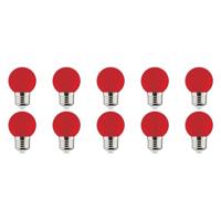 Voordeelpak 10x LED E27 Lampen - Rode Kleur - 1W Energiebesparend - thumbnail