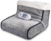 Alpina elektrische voetenwarmer voetverwarmer met overhittebeveiliging voetenwarmers 3 warmtestanden grijs - thumbnail