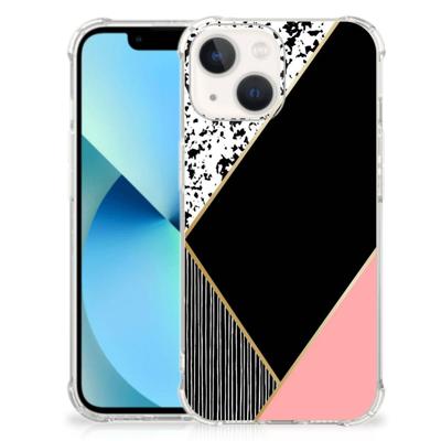 iPhone 13 mini Shockproof Case Zwart Roze Vormen