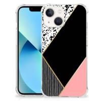 iPhone 13 mini Shockproof Case Zwart Roze Vormen - thumbnail