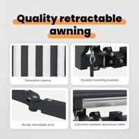 VidaXL Inklapbaar zonnescherm antraciet en wit 350 x 250 cm - thumbnail