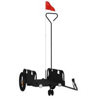 VidaXL Fietstrailer oxford stof en ijzer zwart - thumbnail