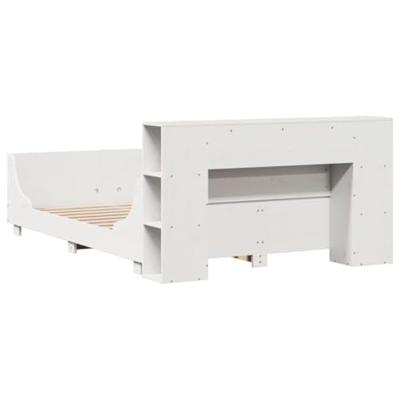 Bedframe zonder matras massief grenenhout wit 120x200 cm