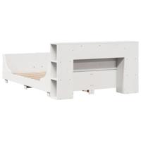 Bedframe zonder matras massief grenenhout wit 120x200 cm - thumbnail