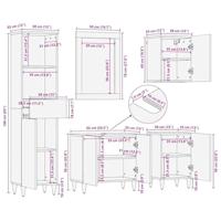 Badkamermeubelset met lade 5 pcs Honingbruin 62 x 33 x 58 cm - thumbnail