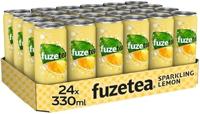 Fuze Tea frisdrank, bruisend, sleek blik van 33 cl, pak van 24 stuks, zwarte thee - thumbnail