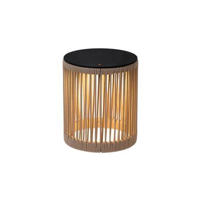 Lucide PINGI - Oplaadbare Vloerlamp Binnen/Buiten - Accu/Batterij - Ø 33,5 cm - LED 3 StepDim - 1x3W 3000K - IP44 - Taupe