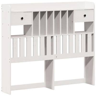 Bed met boekenkast zonder matras grenenhout wit 150x200 cm - thumbnail