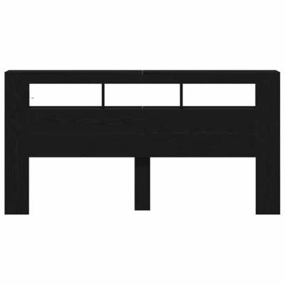 LED Hoofdbord Zwart eiken 200 x 18.5 x 103.5 cm Bewerkt hout