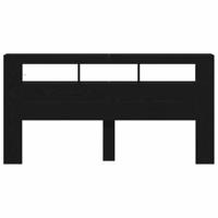LED Hoofdbord Zwart eiken 200 x 18.5 x 103.5 cm Bewerkt hout - thumbnail