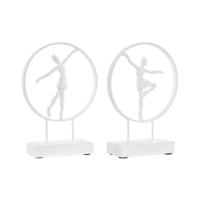 Decoratieve figuren DKD Home Decor 23 x 9 x 33 cm Wit Balletdanseres (2 Stuks) - thumbnail