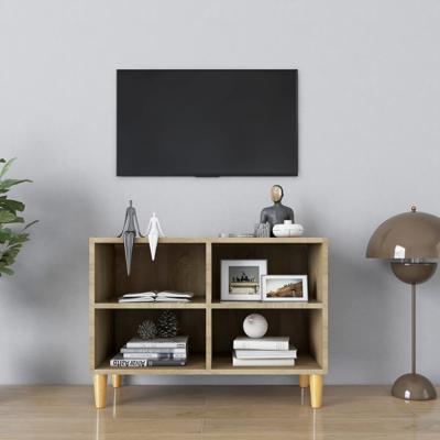 Tv-meubel met houten poten 69,5x30x50 cm sonoma eikenkleurig Tv-meubel met houten poten 69,5x30x50 cm sonoma eikenkleurig