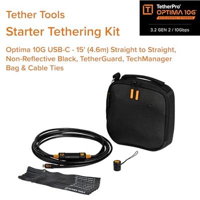 Tether Tools Starter Tethering Kit, Optima 10G, 15' (4.6m), straight black Tether Tools Starter Tethering Kit, Optima 10G, 15' (4.6m), straight black