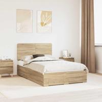Bedframe met hoofdeinde Sonoma Eiken 120 x 200 cm Bewerkt hout - thumbnail