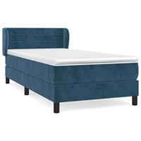 Boxspring met matras fluweel donkerblauw 100x200 cm - thumbnail