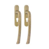 Hardbrass Hefschuifdeurgreep Priamo dubbel PC69 - messing getrommeld - thumbnail