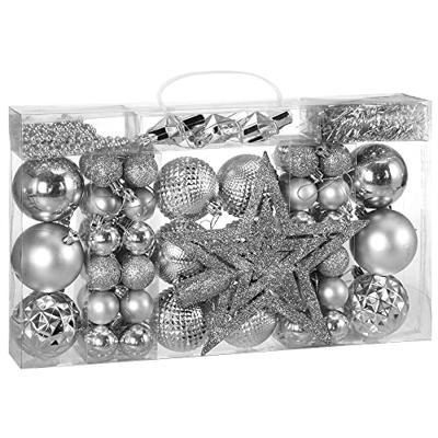 Kerstboom decoraties - Set van 66 - zilver