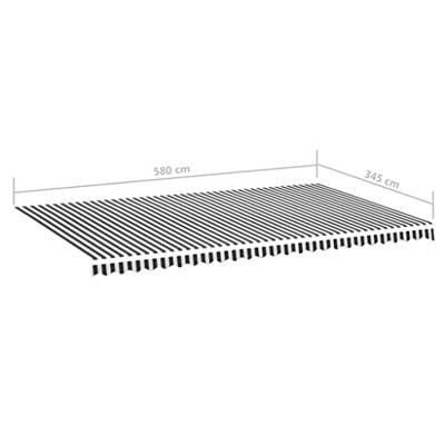 VidaXL Vervangingsdoek voor luifel 6x3,5 m antracietkleurig en wit