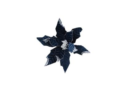 Poinsettia polyester d34h10 cm a2 kerst Everlands - Everlands
