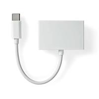 Nedis USB-C Adapter | USB 2.0 | USB-C Male | 3,5 mm Female | 0.10 m | Rond | Vernikkeld | ABS / PVC | Wit | Doos - CCGB65900WT01 - thumbnail