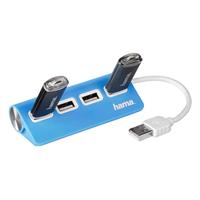 Hama 4-poorts USB 2.0-hub blauw, 00012179 - thumbnail