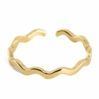 Verstelbare Ring Golvend Koper Goudkleurig - thumbnail