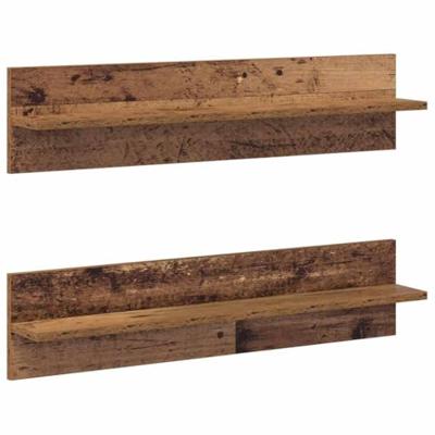 Wandplank 2 pcs Oud Hout 80 x 11,5 x 18 cm Bewerkt hout