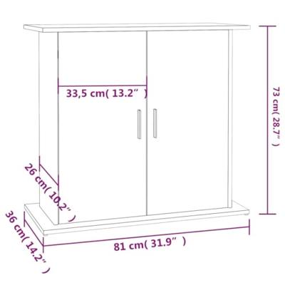 Aquariumstandaard 81x36x73 cm bewerkt hout zwart - thumbnail