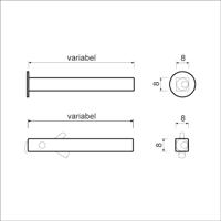 AMI Wisselquickstift 8*86 Kantelaar Extra Lang Deurdikte : 53/57 - 900665 - thumbnail