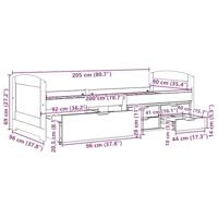 Slaapbank met 5 lades zonder matras IRUN 90x200 cm wit en roze - thumbnail